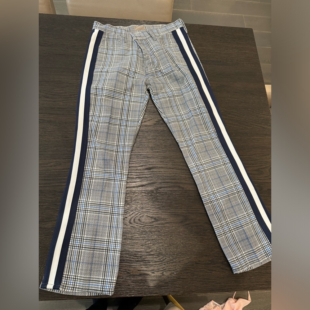 Mother patterned pants with side stripe